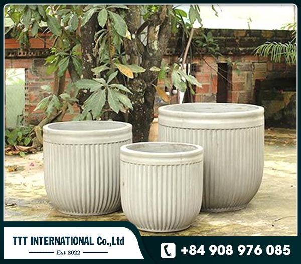 Luxury Round striped Medium planter